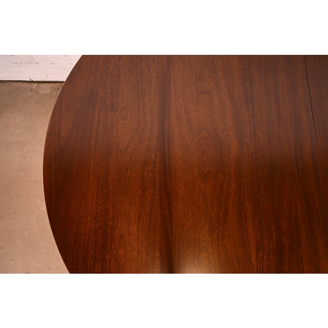 Brown Henkel Harris Georgian Solid Mahogany Monumental Triple Pedestal Extension Dining Table, Newly Refinished For Sale - Image 8 of 13