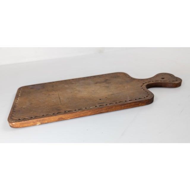 Brown 19th Century Primitive Country Chip Carved Maple Cutting Board With Heart For Sale - Image 8 of 10