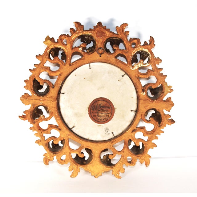 Early 19th Century Antique Italian Hand Painted Madonna Della Seggiola Tile in Gold Gilt Frame For Sale - Image 5 of 7
