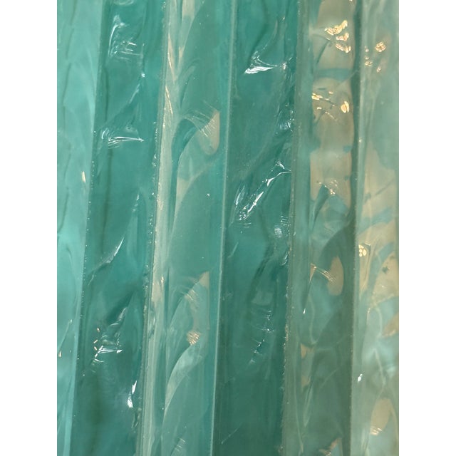1980s Karl Springer Purcell Brass + Aqua Glass Wall Sconce For Sale - Image 10 of 12