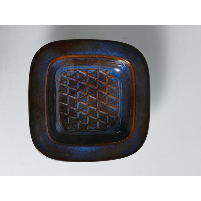 Blue Mid-Century Modern Blue Stoneware Catchall by Einar Johansen, Søholm, Denmark, 1960s For Sale - Image 8 of 15
