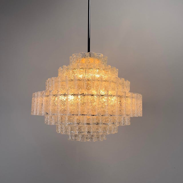 Brutalist Chandelier with 167 Frosted Glass Tubes by Doria-Leuchten, Germany, 1970s For Sale - Image 10 of 13