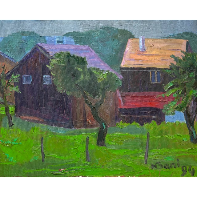 H. Bani, Chalets et Patûrage, 1994, Oil on Canvas For Sale - Image 10 of 10