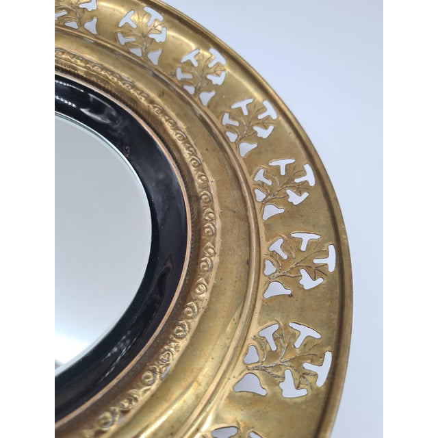 Gold Regency Style Wall Mirror in Brass Openwork Frame, England, 1970s For Sale - Image 8 of 10