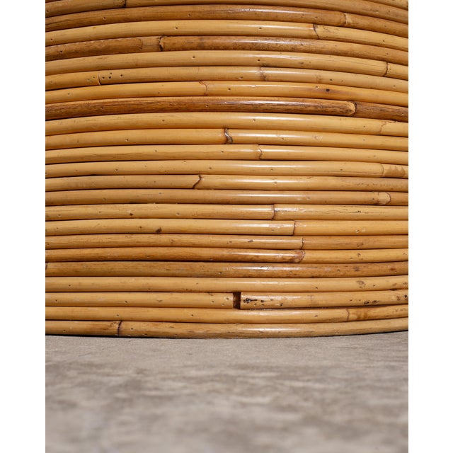 McGuire Organic Modern Rattan Pencil Reed Round Dining Table For Sale - Image 14 of 18