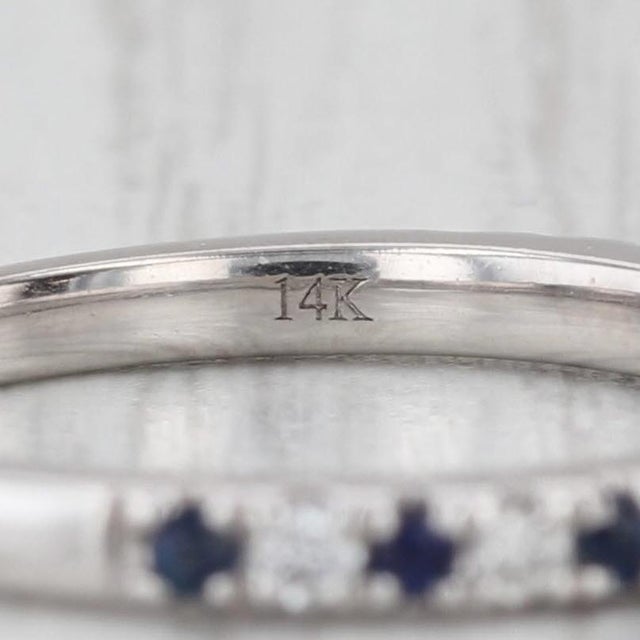 Vera Wang Love 0.29ctw Sapphire Diamond Band 14k Gold Stackable Wedding Ring, Size 6.5 For Sale In Greensboro - Image 6 of 9