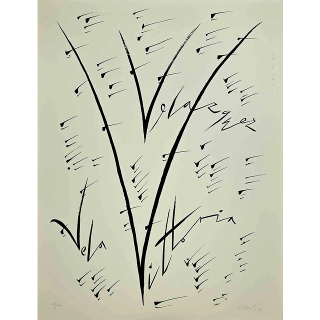 Rafael Alberti, Letter V, Lithograph, 1972 For Sale
