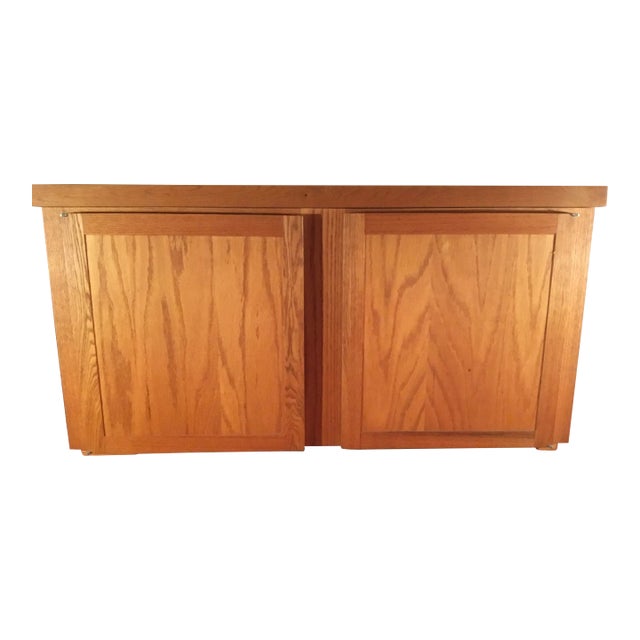 Custom Made Solid Oak Storage Unit For Sale