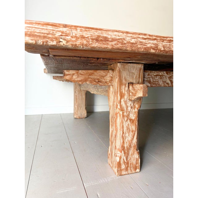 Large 19th Century Weavers Coffee Table in Lime Wash Teak, Indonesia For Sale - Image 6 of 15