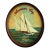 Antique Sailing America’s Cup Oval Marine BasRelief Painting For Sale