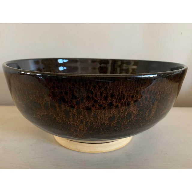 Eggplant Modern Glazed Artisan Made Studio Pottery Centerpiece Bowl For Sale - Image 8 of 8