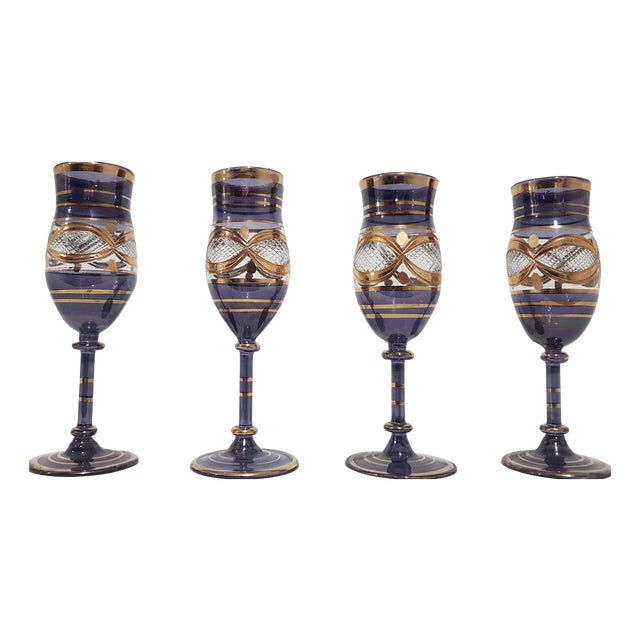 Vintage Italian Glasses, 1960s, Set of 4 For Sale