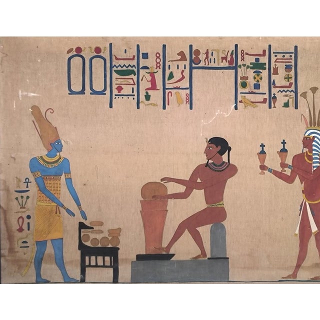 Ancient Egypt and Pharaohs, Early 1900s, Painting on Linen Canvas For Sale - Image 5 of 7