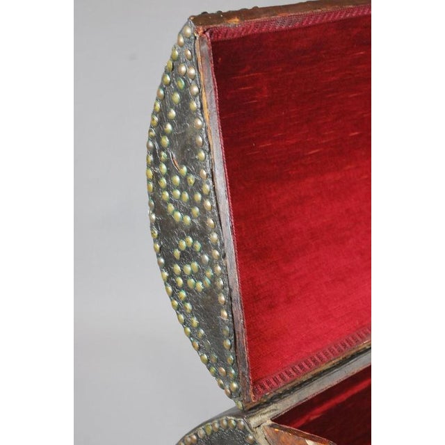 Studded Leather-Wrapped Dome Chest, 18th For Sale - Image 4 of 10