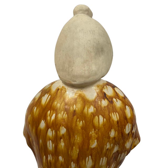 Mid Century Large Chinese Sancai Glazed Pottery Figure - Tang Style Court Lady For Sale - Image 10 of 12