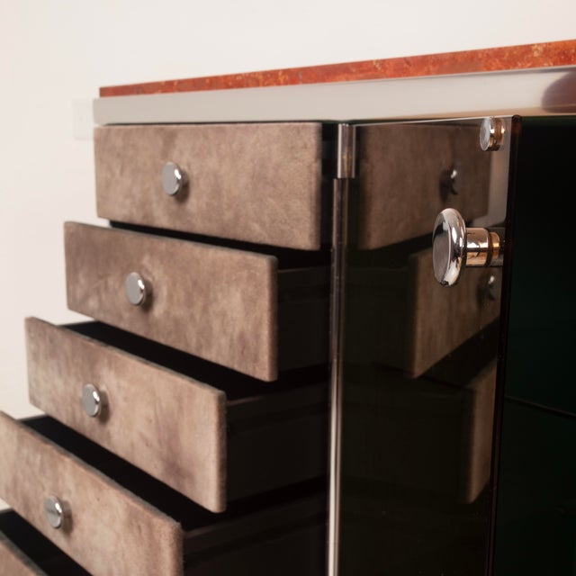 Marble and Leather Tucroma Sideboard by Guido Faleschini for i4 Mariani, 1970 For Sale - Image 17 of 18