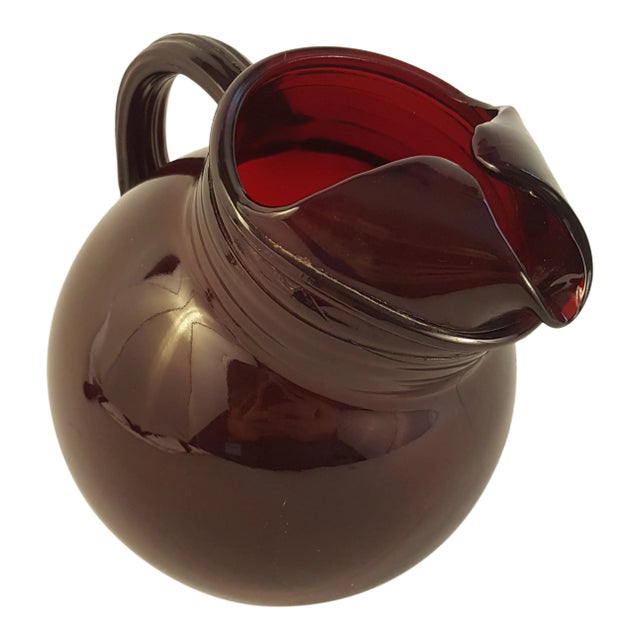 Mid 20th Century Royal Ruby Anchor Hocking Tilt Pitcher For Sale