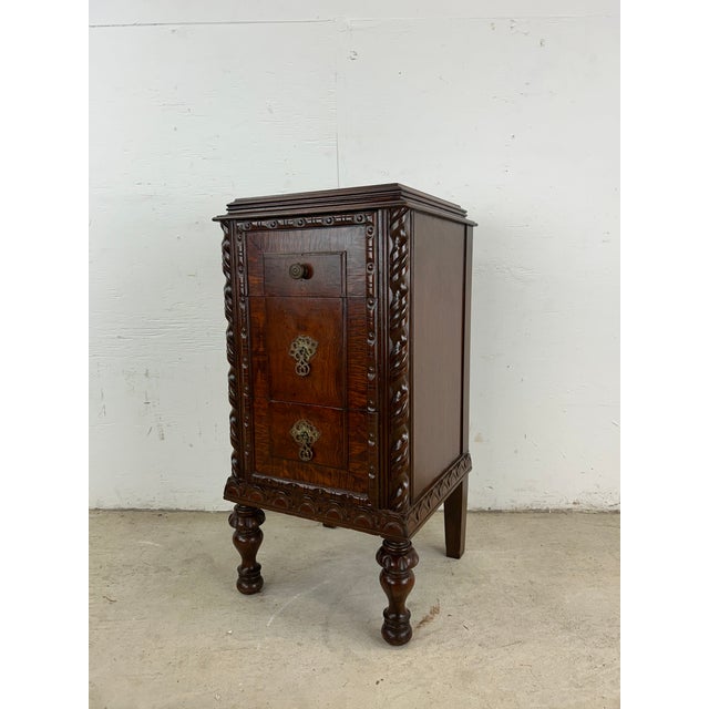 Antique Jacobean Gothic Carved Walnut Chest of Drawers For Sale - Image 11 of 12
