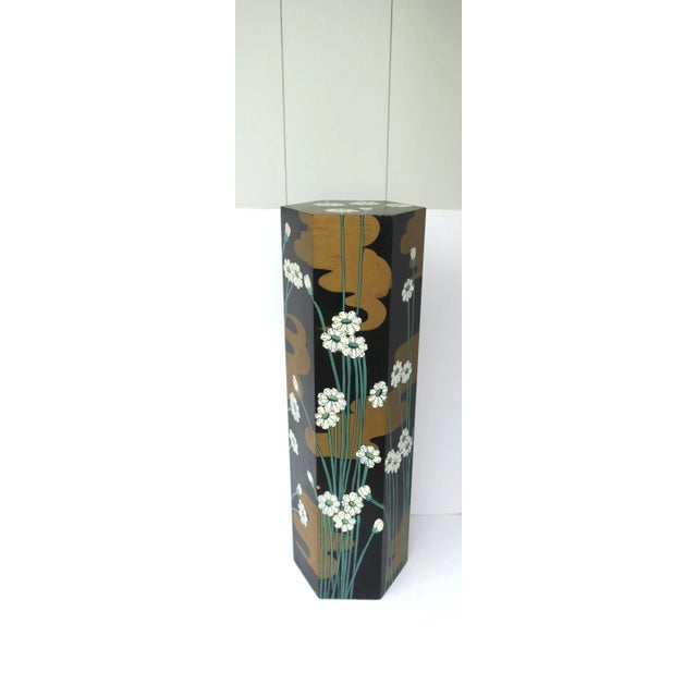Art Nouveau Pedestal Column Stand, Black and Gold, Circa 20th Century For Sale - Image 4 of 12