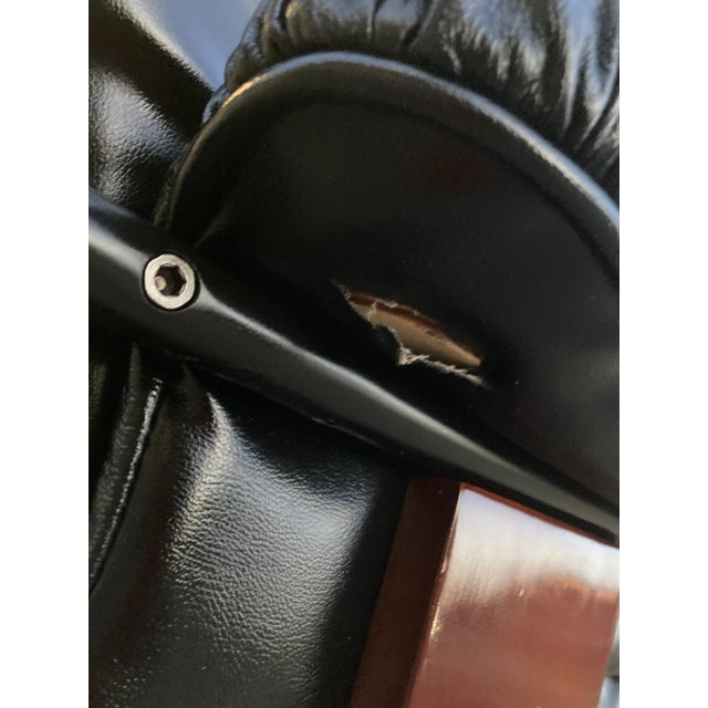 1980s Danish Modern Leather Lounge Chair Manner of Hjellegjerde For Sale - Image 12 of 13