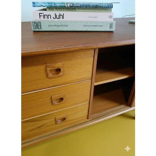 Vintage Danish Teak Sideboard with Drawers and Doors, 1950s For Sale - Image 9 of 10