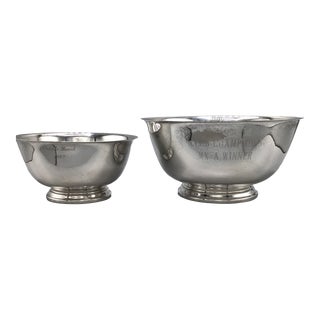 Pair of Oneida Trophy Bowls Vintage 1987 Pebble Beach and 1988 Club Champ - Set of 2 For Sale