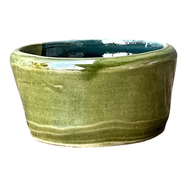 Vintage Handcrafted Green Studio Bowl For Sale