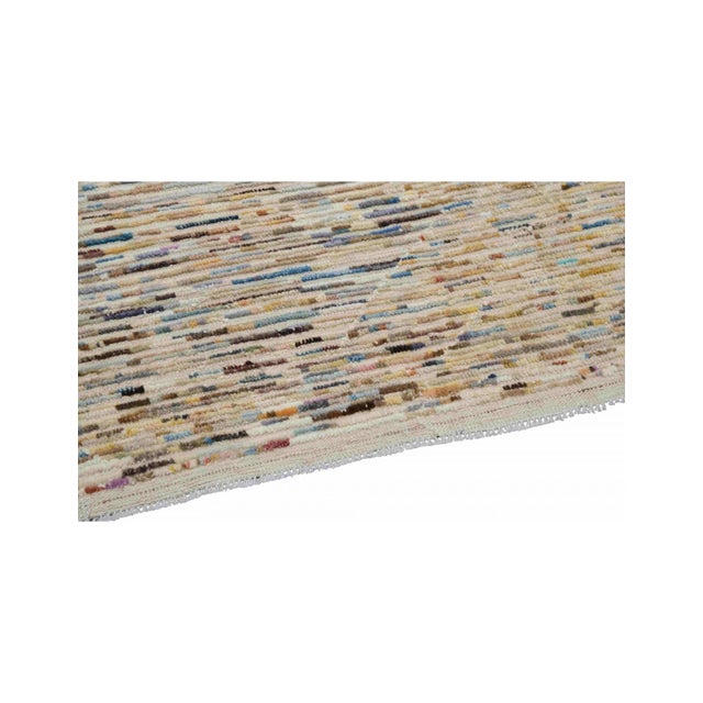 Modern Multicolor Hand Knotted Wool Rug For Sale In Los Angeles - Image 6 of 7