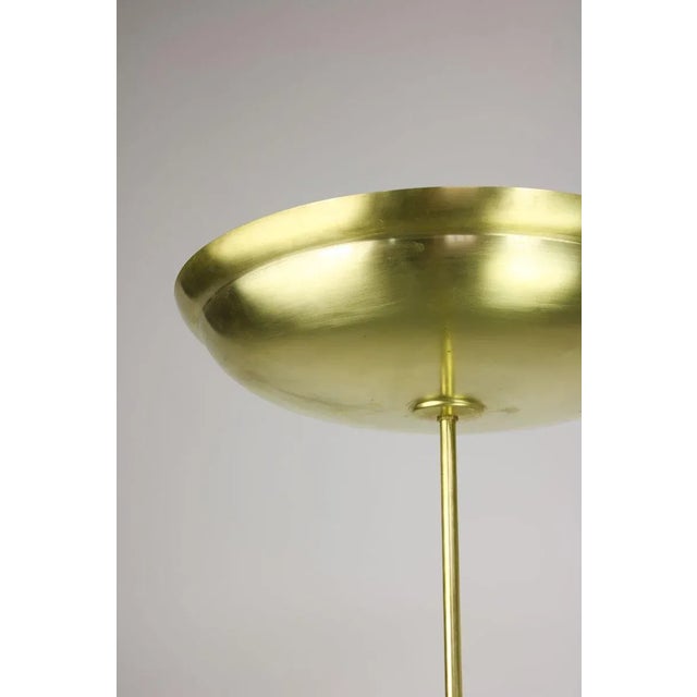 - Beautiful floor lamp made entirely of brass. - Height 185cm. - Slightly inclined. - Good vintage condition. - Packed...