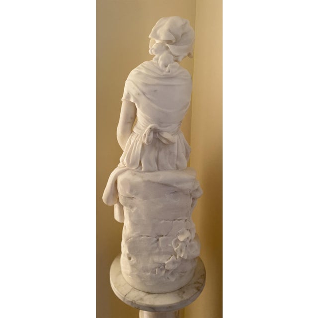 19th Century Mathurin Moreau Jeune Fille a La Cruche Marble, 1890 For Sale - Image 5 of 6