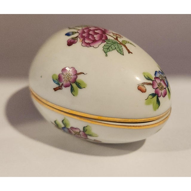 Ceramic Mid 20th Century Herend Egg Porcelain Trinket For Sale - Image 7 of 11
