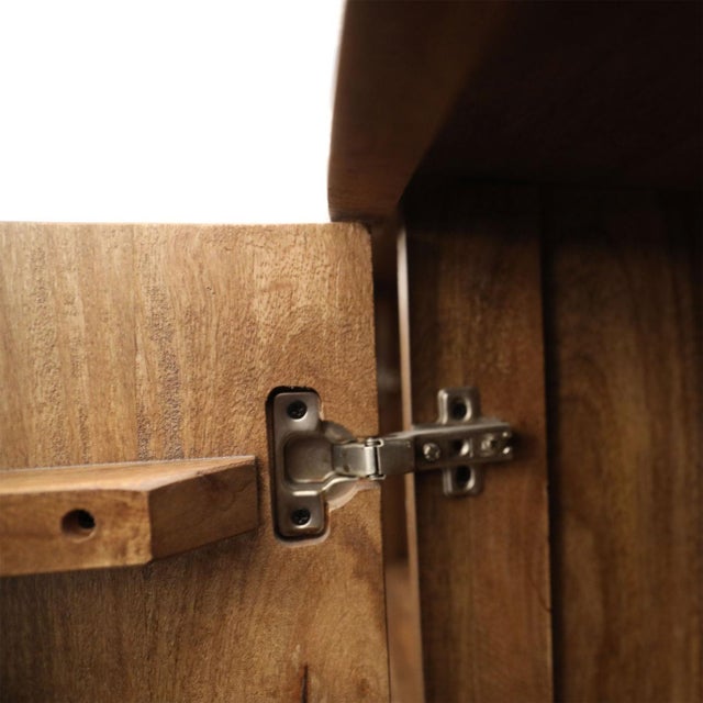 Brown Diamond Parquet Wood Sideboard For Sale - Image 8 of 8