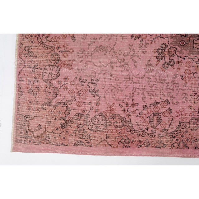 Vintage Pink Anatolian Carpet For Sale - Image 4 of 9