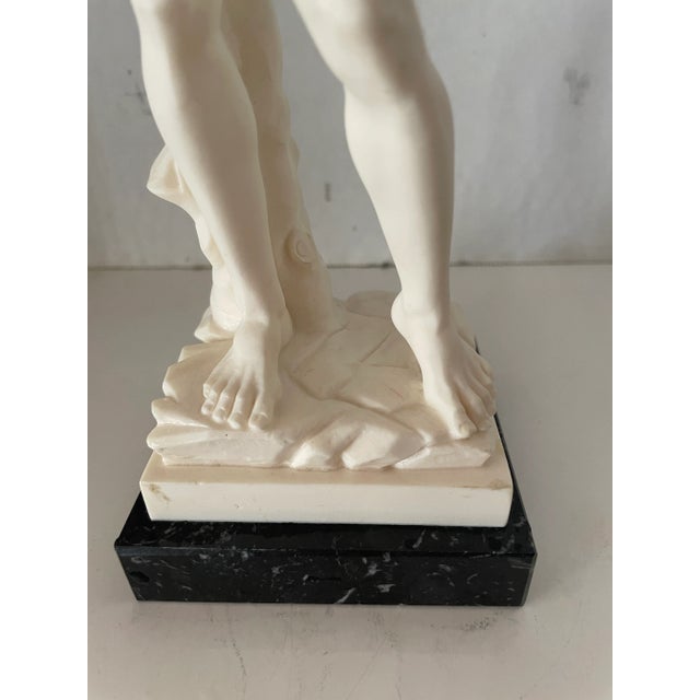 1960s Vintage 1960 Alabaster & Marble "Elaganza" Roman David Nude Sculpture Italy Marked For Sale - Image 5 of 10