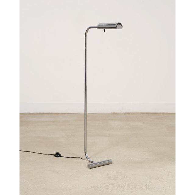 Chrome Midcentury Steel and Chrome Pharmacy Floor Lamp After Casella For Sale - Image 8 of 13