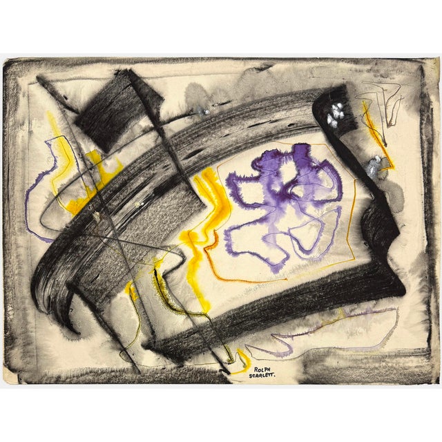 Original gouache on paper. Hand signed lower front by Rolph Scarlett. Artwork size: 17.5 x 23.5 inches. Frame size: 24 x...