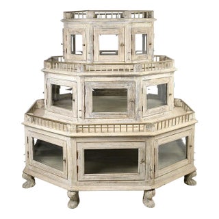 Monumental Octagonal Display Case in Teak For Sale