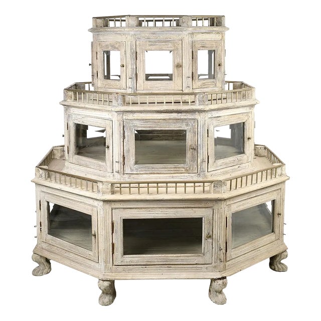 Monumental Octagonal Display Case in Teak For Sale