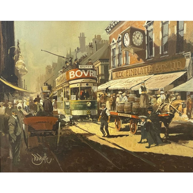 Robert D Beattie, Oil Painting of Kingstown Dublin in 1910 by Modern Impressionist Irish Artist, 1950 Circa For Sale - Image 11 of 13