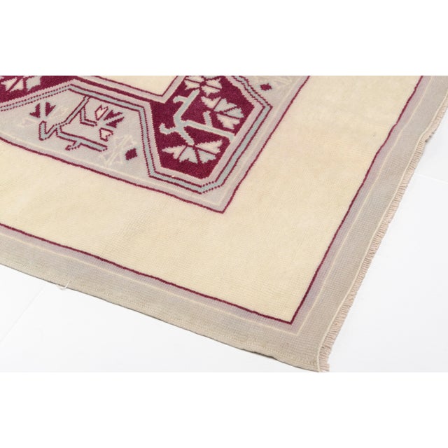 Tan Oushak Vintage Bohemian Rug For Sale - Image 8 of 11