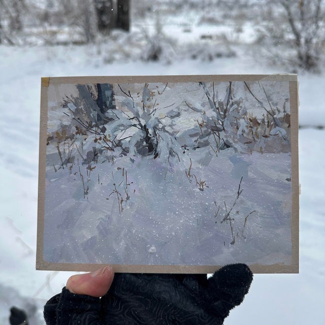 Whisper Fall captures a serene winter scene, where soft layers of snow blanket the ground, creating a tranquil atmosphere....