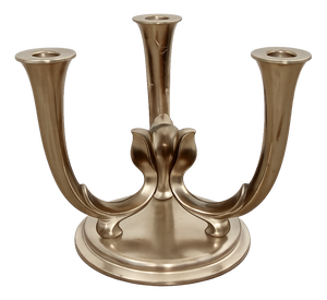 Art Deco Candlestick in Silver-Plated Brass from MF, Germany, 1940s