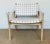 Organic. Modern White Vinyl Straps Natural Wood Lounge Chair For Sale - Image 4 of 7