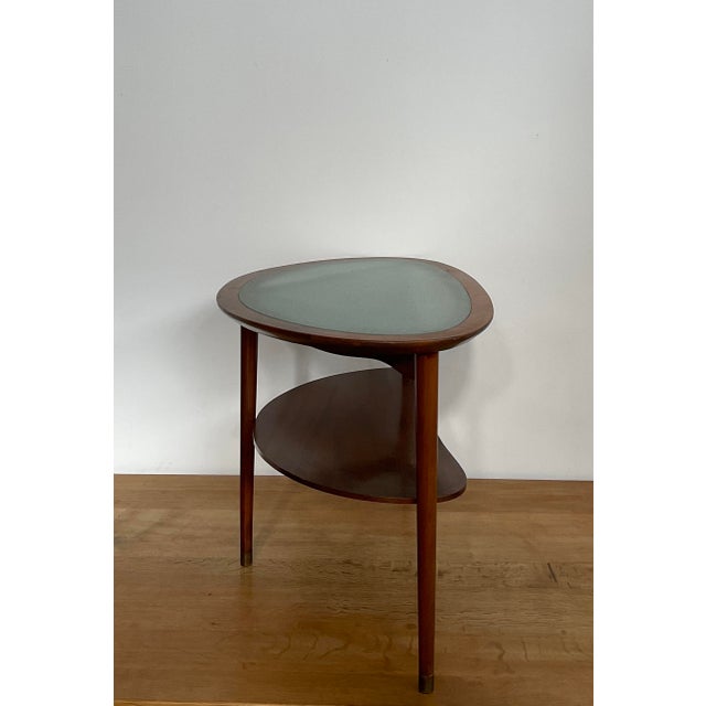 Wood 1950s Attributed to Anton Kildeberg Organic Kidney Shaped Mahogany Coffee Table For Sale - Image 7 of 18