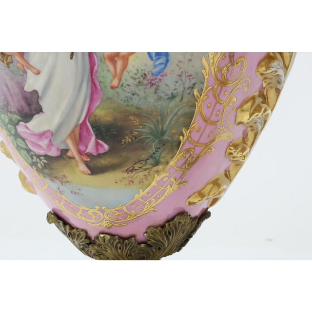 Metal Impressive 19th Century French Sèvres Style Ormolu Mounted Porcelain Covered Urn For Sale - Image 7 of 14