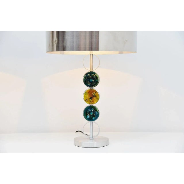 Very nice and oversized table lamps designed and made by raak amsterdam, holland, 1972. This amazing pair of lamps is made...