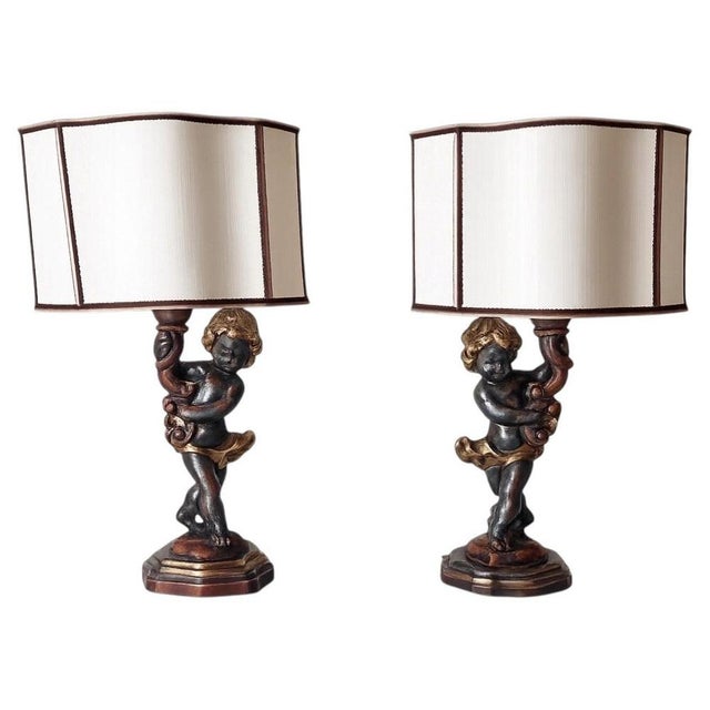 This exceptional pair of italian table lamps combines sculptural artistry with remarkable craftsmanship. Created in italy...