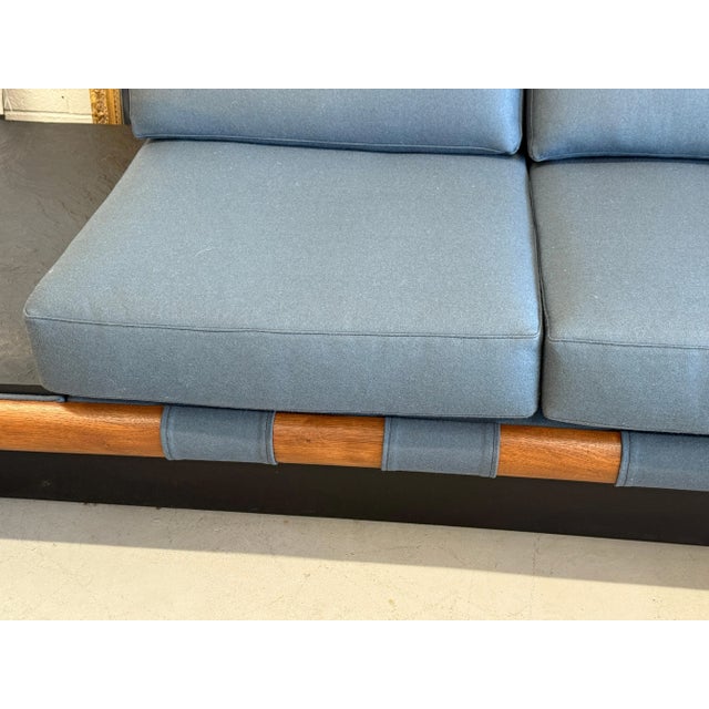 Mid 20th Century Sectional Sofa w/ Slate Ends Reupholstered in Wool Gray Flannel Attributed to Adrian Pearsall For Sale - Image 9 of 12