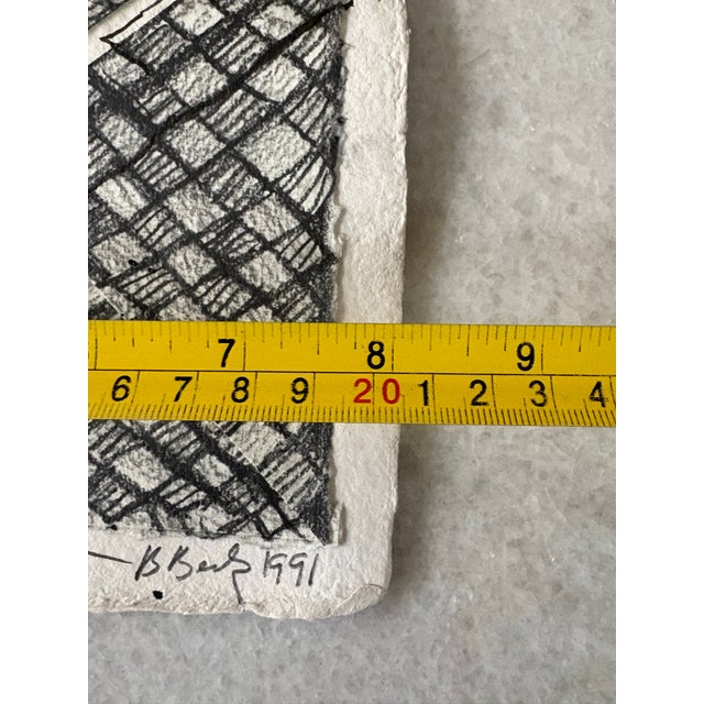 Contemporary Barbara Beck 1991 Abstract Black Painting and Graphite on Paper - Signed/Dated/Unframed For Sale - Image 3 of 3