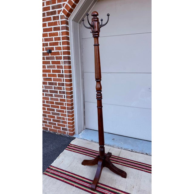 Antique Turned Mahogany Coat & Hat Rack, Circa 1890-1910 For Sale - Image 12 of 18